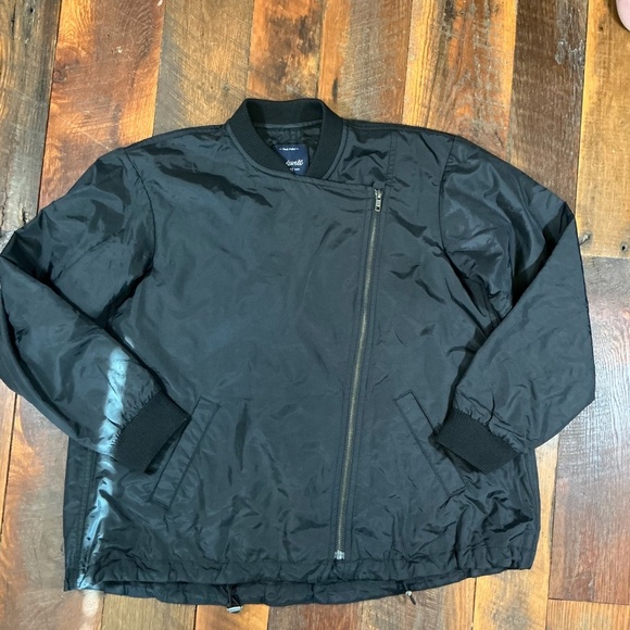 Madewell Black Nylon Bomber Jacket Size Medium - Picture 2 of 6